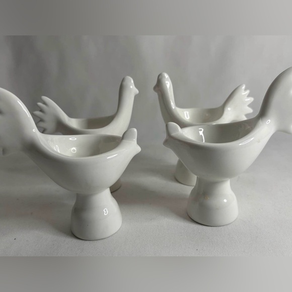 Set a four porcelain chicken egg cups - Picture 3 of 5